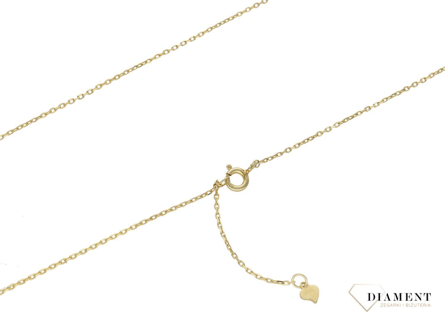 Łańcuszek srebrny pozłacany 925 ankier 42 cm DIA-LAN-6020-925 0,6mm Efektowny splot, który przez swoją uniwersalną strukturę jest idealną bazą do rozmaitych wisiorków oraz dodatków. Najchętniej wybierany jest jako prezent urod (1).jpg